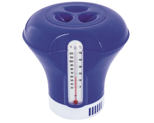 Дозатор-поплавок с термометром для бассейна 18,5см BestWay, 3 цвета, уп.12