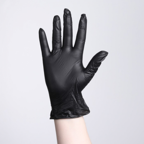 Перчатки виниловые, размер XL, 100 шт/уп, 9 гр, цвет чёрный