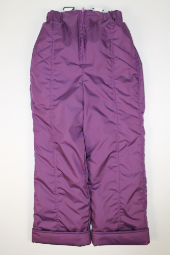 Демисезонные брюки на поясе с помочами фиолетовый
