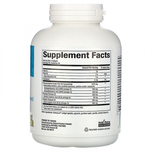 Natural Factors, WomenSense, RxOmega-3, 120 мягких таблеток Enteripure