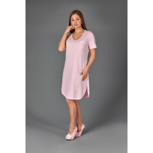 Женская сорочка ЖС 024 (горох на розовом)