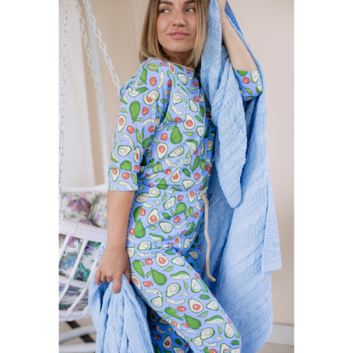 Женская пижама ЖП 044 (принт авокадо на голубом)