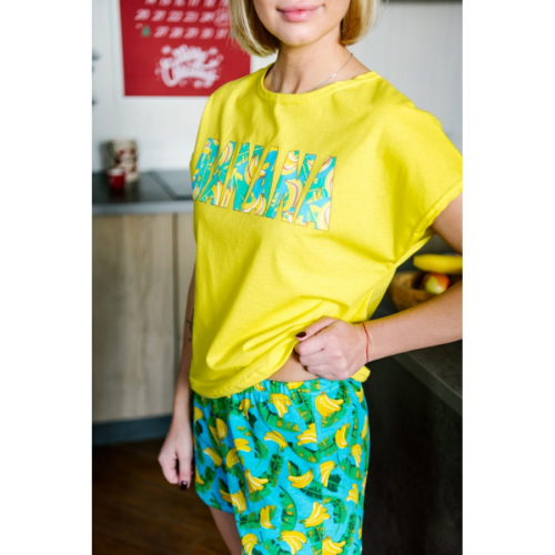 Женская пижама ЖП 022 (желтый+принт бананы)