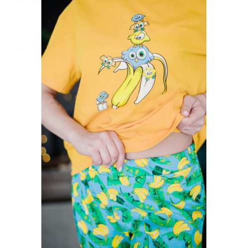 Женская пижама ЖП 024 (принт смешарики в банане)
