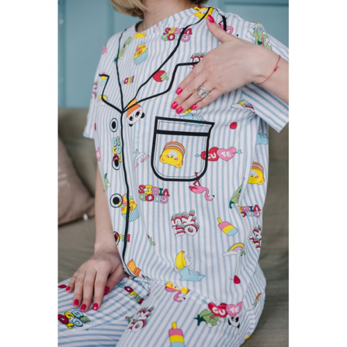 Пижама женская ЖП 024 (полоса с принтом)