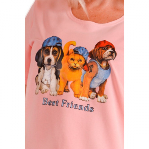 Платье П 698/2 (розовый + собака)