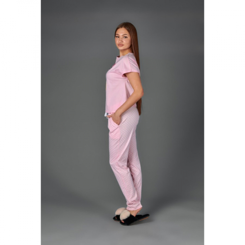 Пижама женская ЖП 026 (розовый с горохом)