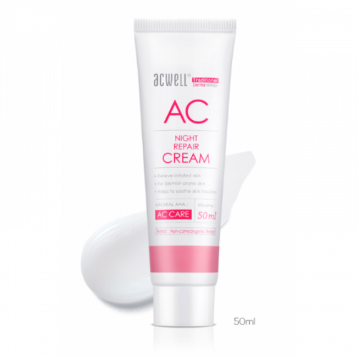 Acwell AC Night Repair Cream - Ночной восстанавливающий крем для проблемной кожи 50мл