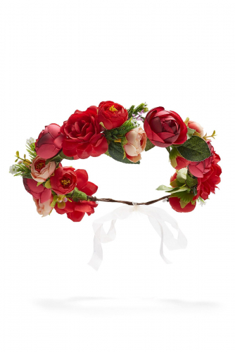 Веночек с розами и пионами Волшебный сад Nothing But Love #259245Красный, малиновый, зеленый