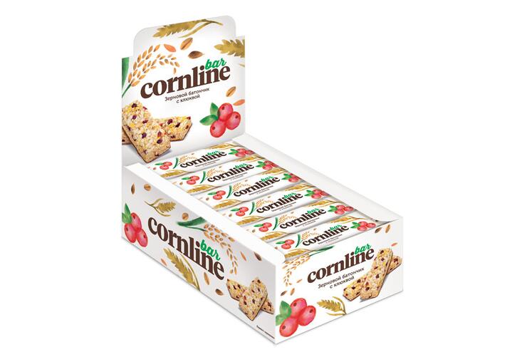 «Cornline», зерновой батончик с клюквой, 30 г (упаковка 18 шт)