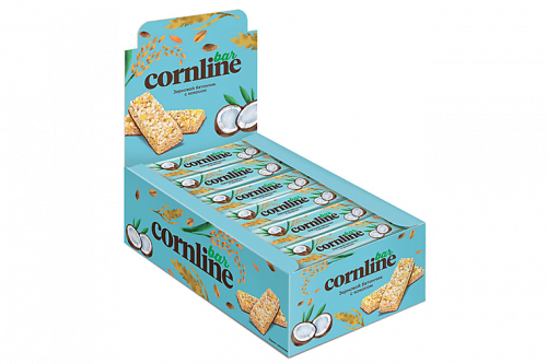 «Cornline», зерновой батончик с кокосом, 30 г (упаковка 18 шт.)