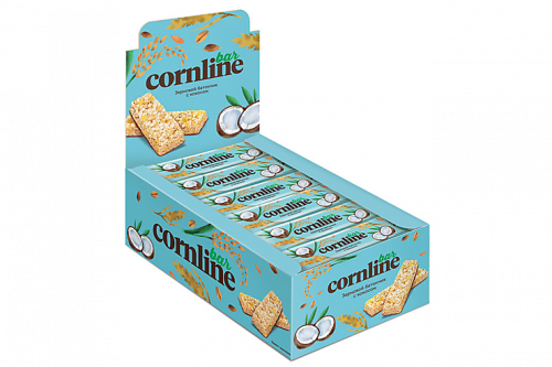 «Cornline», зерновой батончик с кокосом, 30 г (упаковка 18 шт)