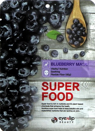 Eyenlip Маска-салфетка с экстрактом черники Super Food Blueberry Mask