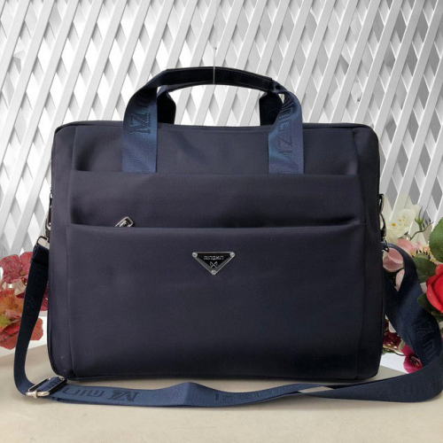 Мужская сумка Pur Homme А4 из плотного текстиля цвета тёмный индиго.
