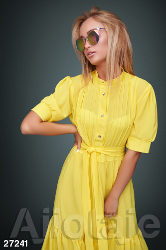 Платье желтого цвета в ретро стиле