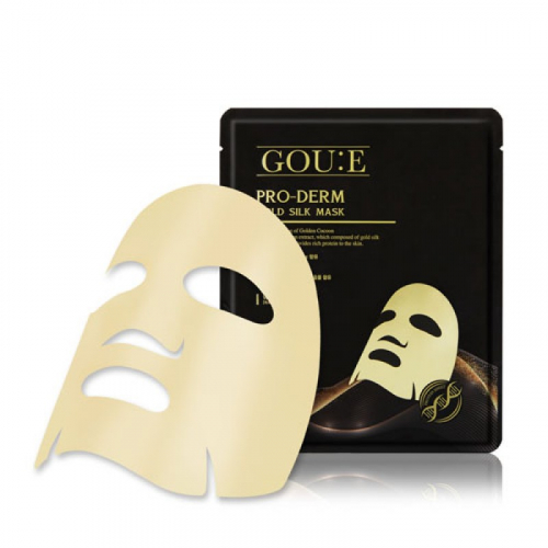 (Истекающий срок 2021.02)(1 шт.) GOU:E Pro-Derm Gold Silk Mask - Антивозрастная тканевая маска с протеином золотых коконов шелкопряда 36г