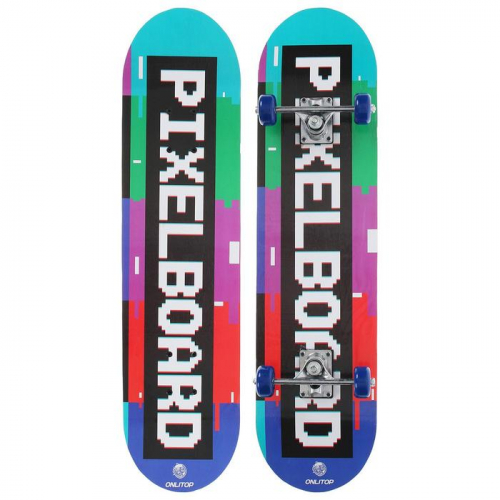 Скейтборд подростковый PIXELBOARD 71 × 20 см, колёса PVC 50 мм, пластиковая рама