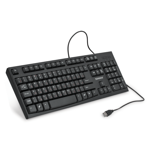 Клавиатура проводная SONNEN KB-330, USB, черная, 511277