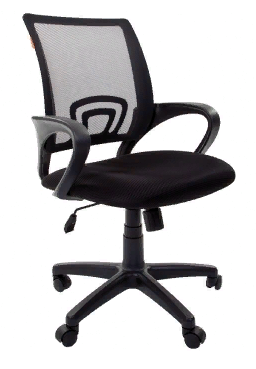 Кресло оператора Chairman 696 PL, спинка ткань-сетка черная/сиденье TW черная, механизм качания, 00-07000799, 177916/531307