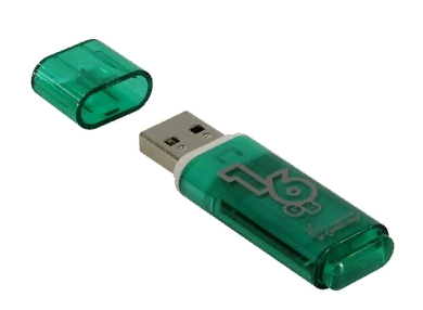 Флешка 16GB SMARTBUY Glossy, USB 2.0, зеленый, SB16GBGS-G, 230852