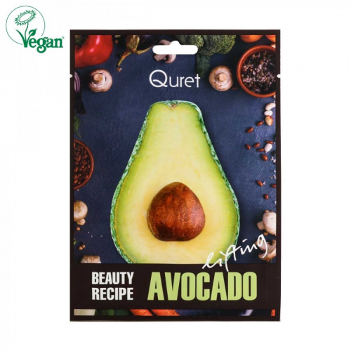 Quret Маска-салфетка с эффектом лифтинга с авокадо Beauty Recipe Mask Avocado Lifting