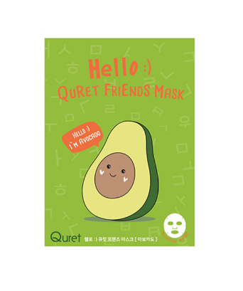 Quret Маска-салфетка питательная с авокадо Hello Friends Mask Avocado