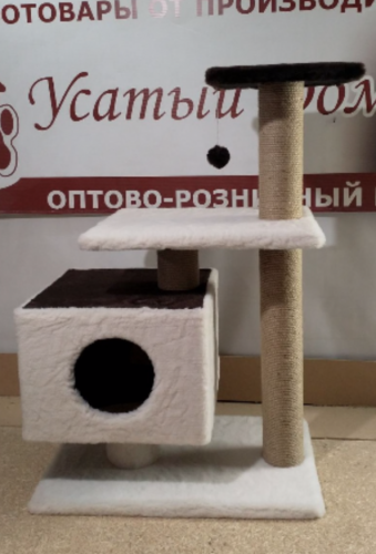 Комплекс домик для кошки Мурлыська в мехе