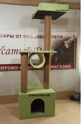 Комплекс домик для кошки Барсик с трубой 