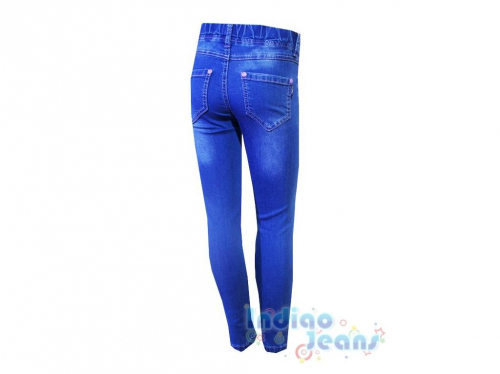  Рваные джинсы для девочек, пояс на резинке, арт. I32299