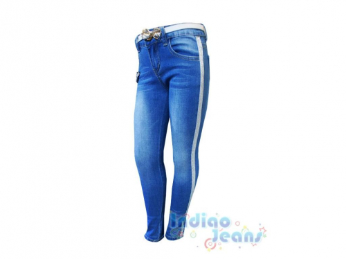  Стильные джинсы с лампасами для девочек,арт. 3253-1