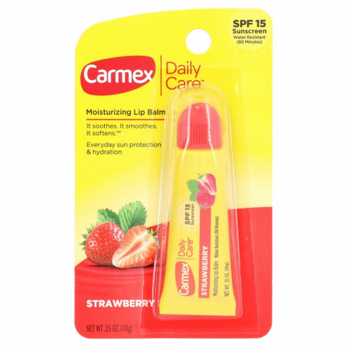 Carmex, Daily Care, увлажняющий бальзам для губ, SPF 15, 10г (0.04кг)