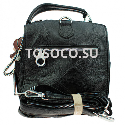 9929 черная сумка-рюкзак экокожа 20х20х13