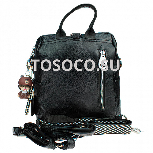 9930 черная сумка-рюкзак экокожа 24х26х14