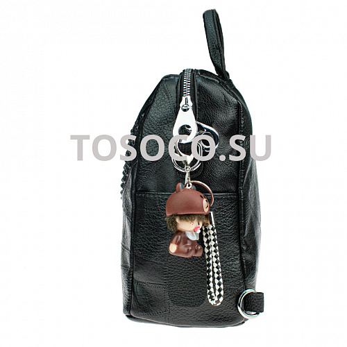 9930 черная сумка-рюкзак экокожа 24х26х14