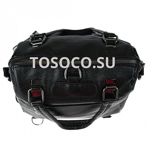 685-7 black сумка-рюкзак экокожа 24х24х12