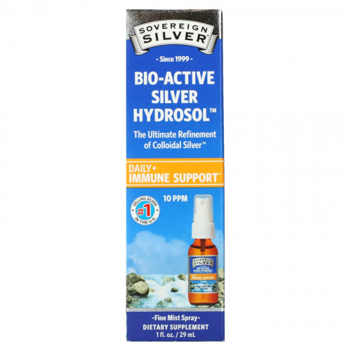 Sovereign Silver, Bio-Active Silver Hydrosol, натуральный назальный спрей, средство для облегчения заложенности носа, 10 част./млн, 59 мл (2 жидк. унции) (10 част./млн в 5 распылениях)
