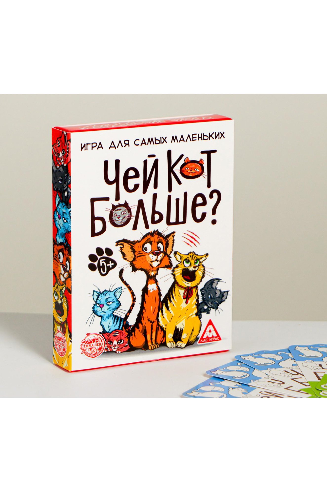 ЛАС ИГРАС, Настольная развивающая игра для детей Чей кот больше? ЛАС ИГРАС