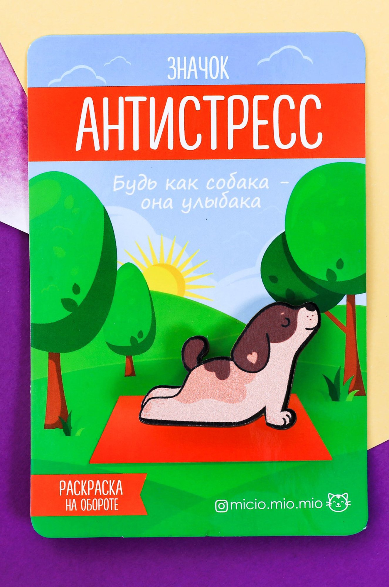 Micio, Значок антистресс с раскраской на подложке Micio