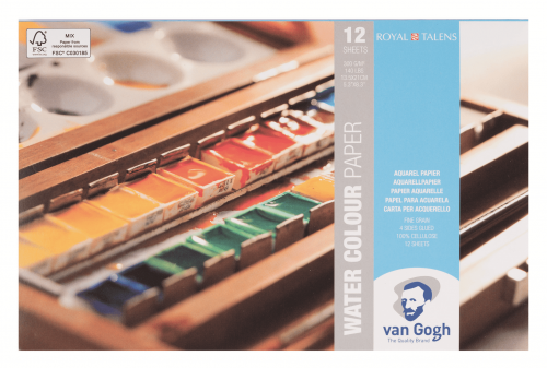 Альбом для акварели Van Gogh 300г/м2 (целлюлоза) 13.5*21см Фин 12л склейка по 1 стороне