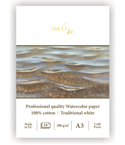 Альбом для акварели Watercolor 300г/м2 (хлопок) A3 10листов Фин склейка по короткой стороне