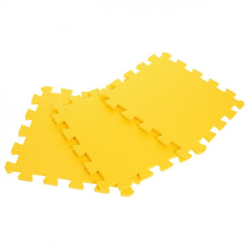 Детский коврик-пазл (мягкий), 9 элементов, толщина 0,9 см, цвет жёлтый, термоплёнка