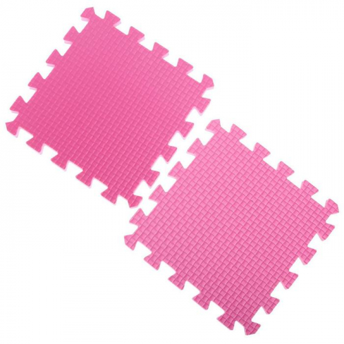 Детский коврик-пазл (мягкий), 9 элементов, толщина 1,8 см, цвет розовый, термоплёнка