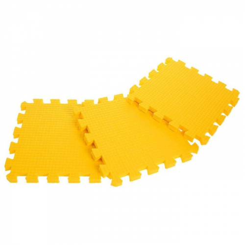 Детский коврик-пазл (мягкий), 9 элементов, толщина 1,8 см, цвет жёлтый, термоплёнка
