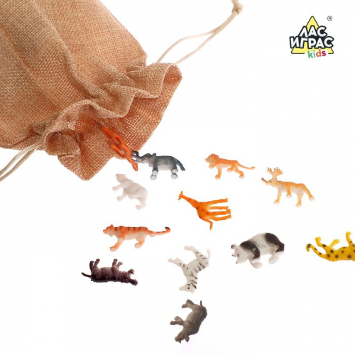 Настольная игра «Лото животные», набор пластиковых животных