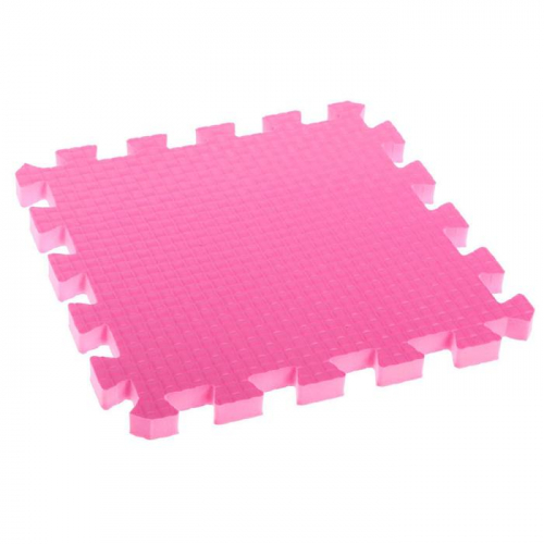 Детский коврик-пазл (мягкий), 9 элементов, толщина 1,8 см, цвет розовый, термоплёнка