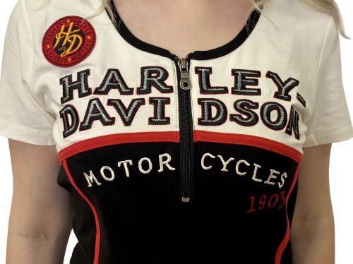 Фирменная женская футболка Harley-Davidson – повседневный кэжуал с элементами байк-стиля №1064