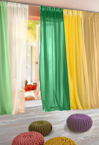 Разноцветный тюль из 5 полотен - Арт - 6228