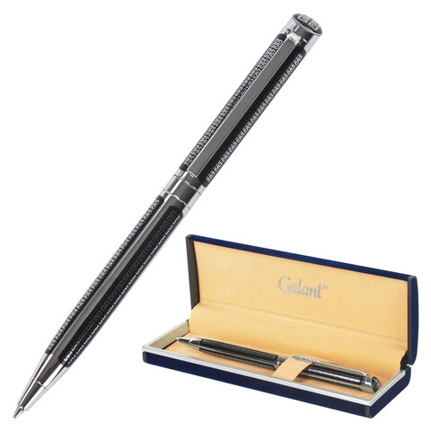 Ручка подарочная шариковая GALANT “Olympic Chrome“, корпус хром с черным, хромированные детали, пишущий узел 0,7 мм, синяя, 140614