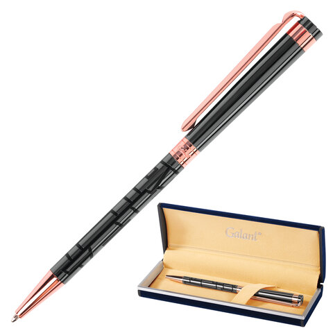 Ручка подарочная шариковая GALANT “Vitznau“, корпус серый с золотистым, золотистые детали, пишущий узел 0,7 мм, синяя, 141664
