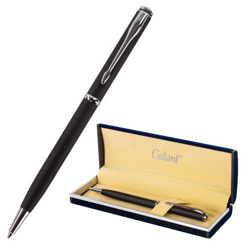 Ручка подарочная шариковая GALANT “Arrow Chrome Grey“, корпус серый, хромированные детали, пишущий узел 0,7 мм, синяя, 140652